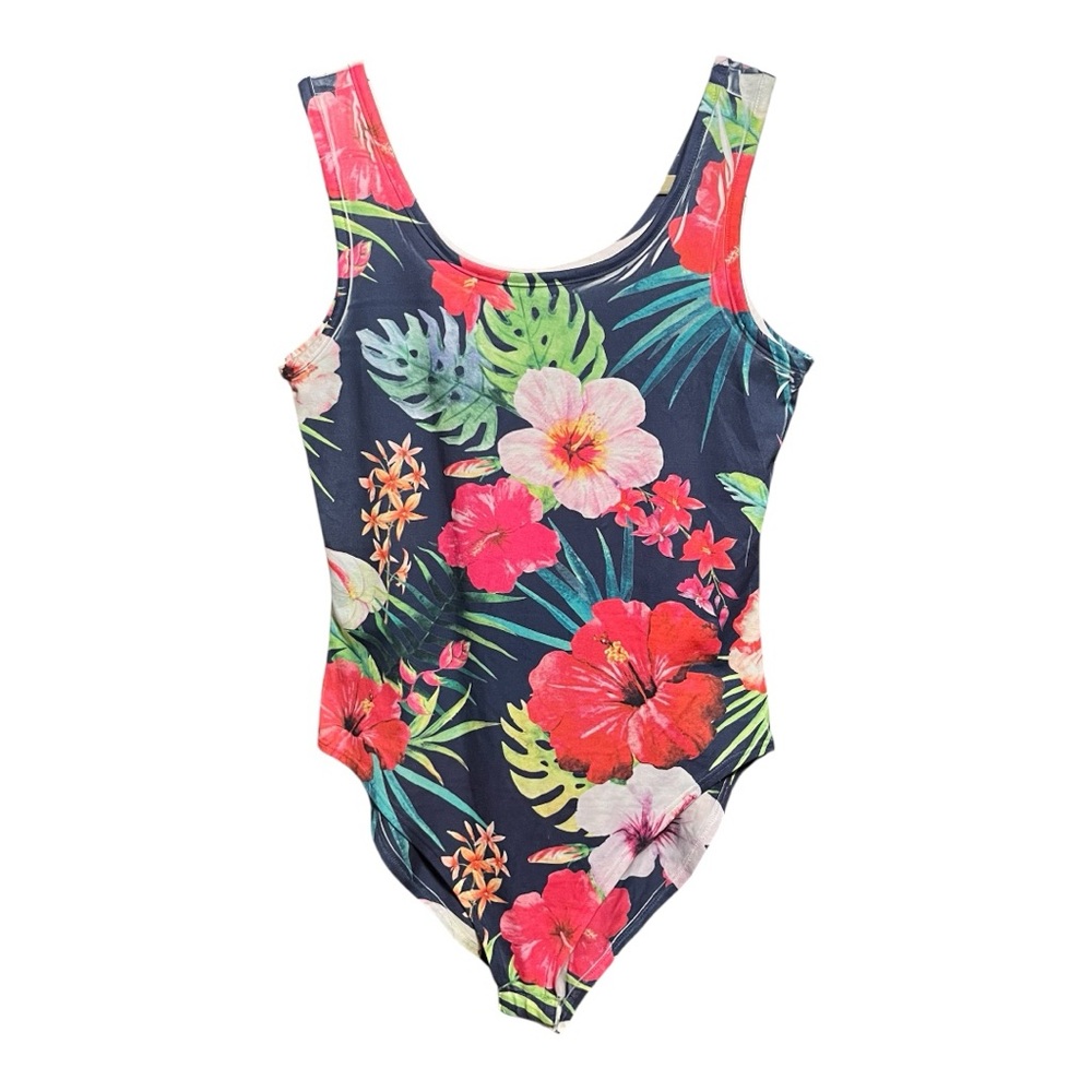 Gaze Pink and Red Bodysuit Top M